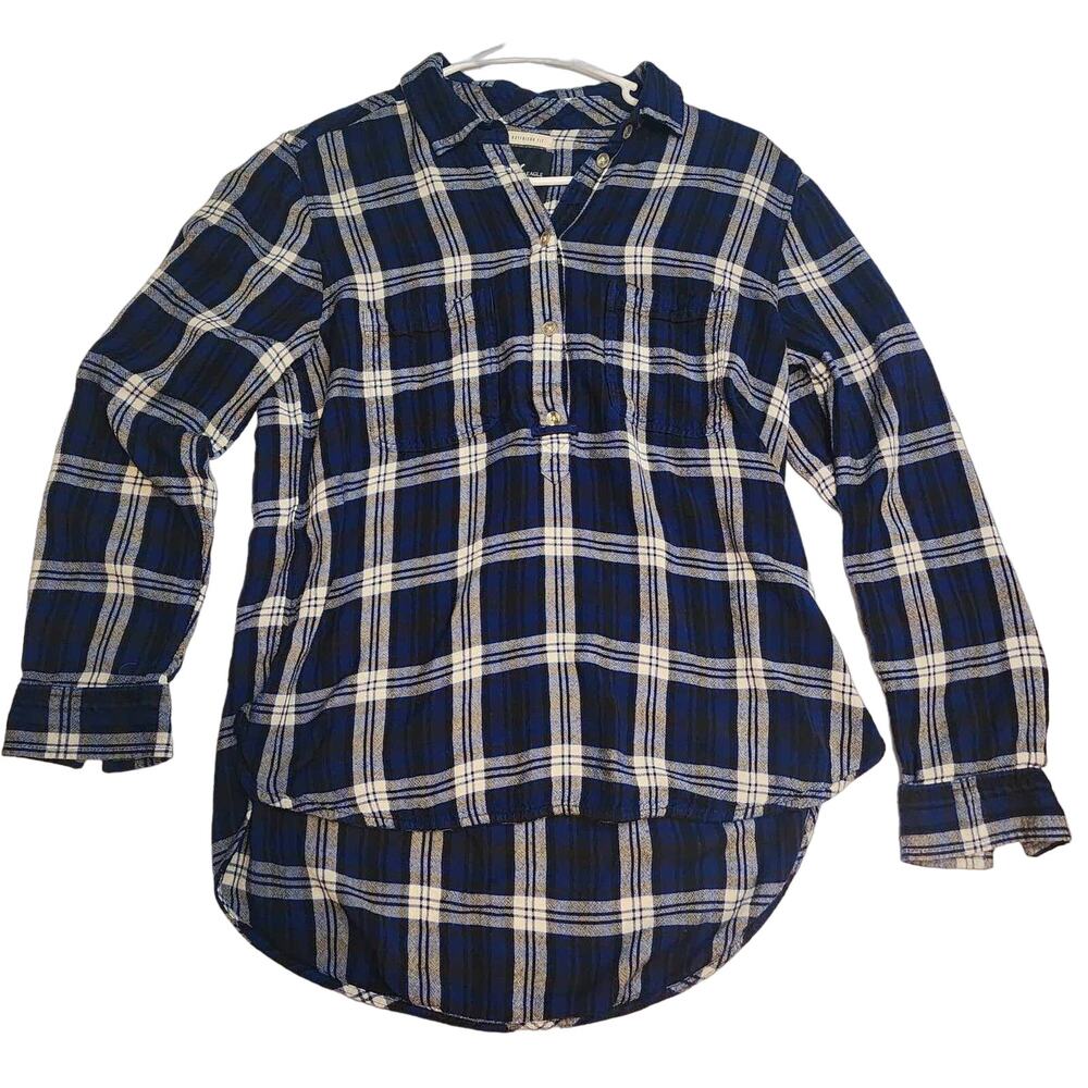 American Eagle Boyfriend Fit Flannel - Size Large - 3/4 Button Up